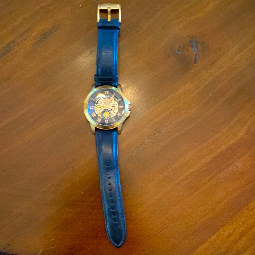 Blue and Gold Fossil Watch